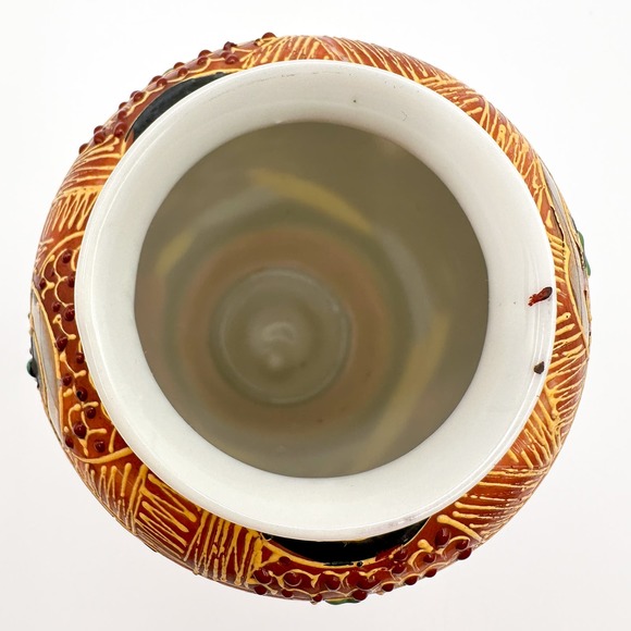 Small Japanese Satsuma Vase with Moriage Chinoiserie Gold Trim Colorful 5" - Picture 12 of 13